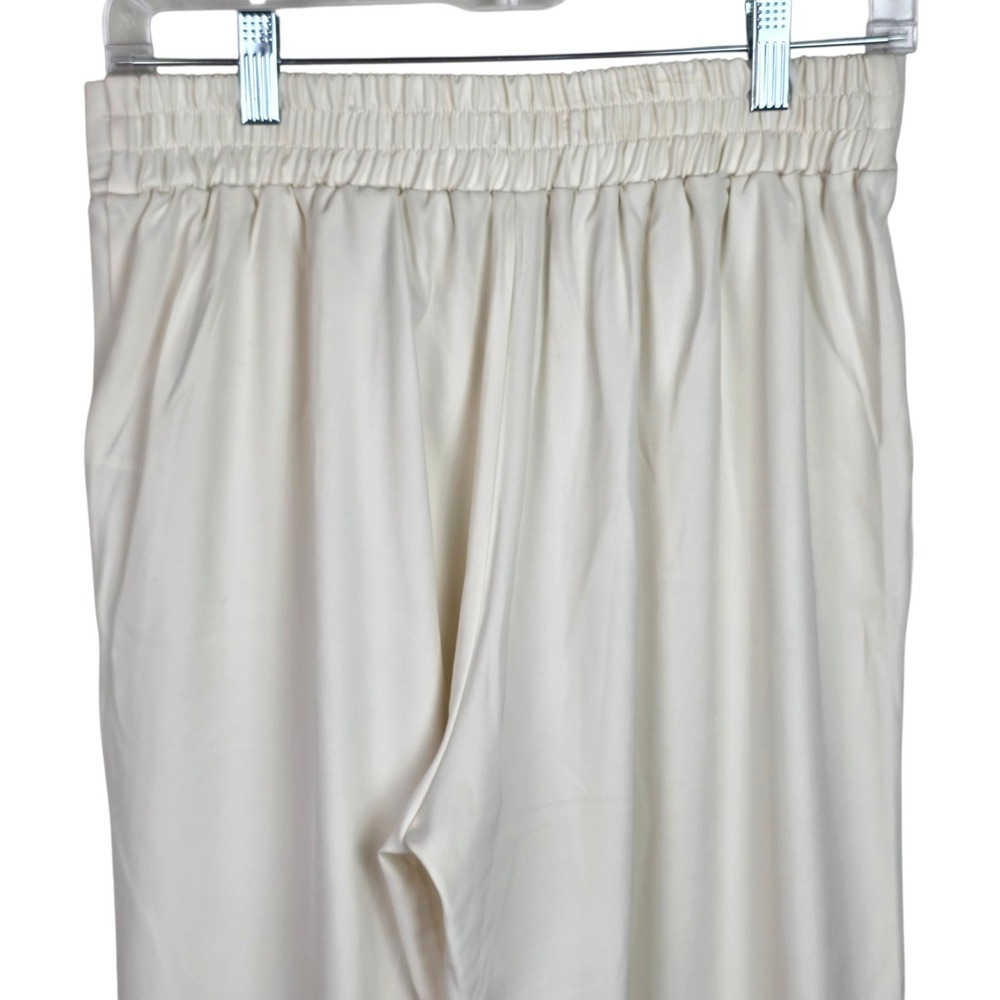 Max Studio London Wide Leg Pants Women S Cream White Excellent Elastic Waist - Picture 8 of 12